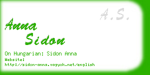 anna sidon business card